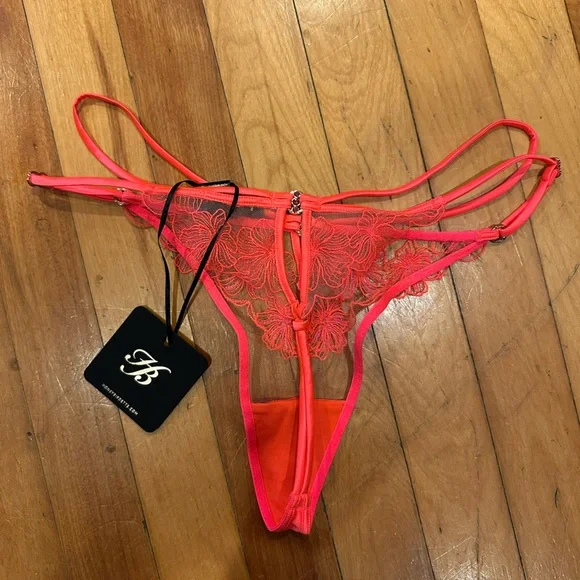 Honey Birdette Lola Floral Lace Thong - Picture 2 of 4